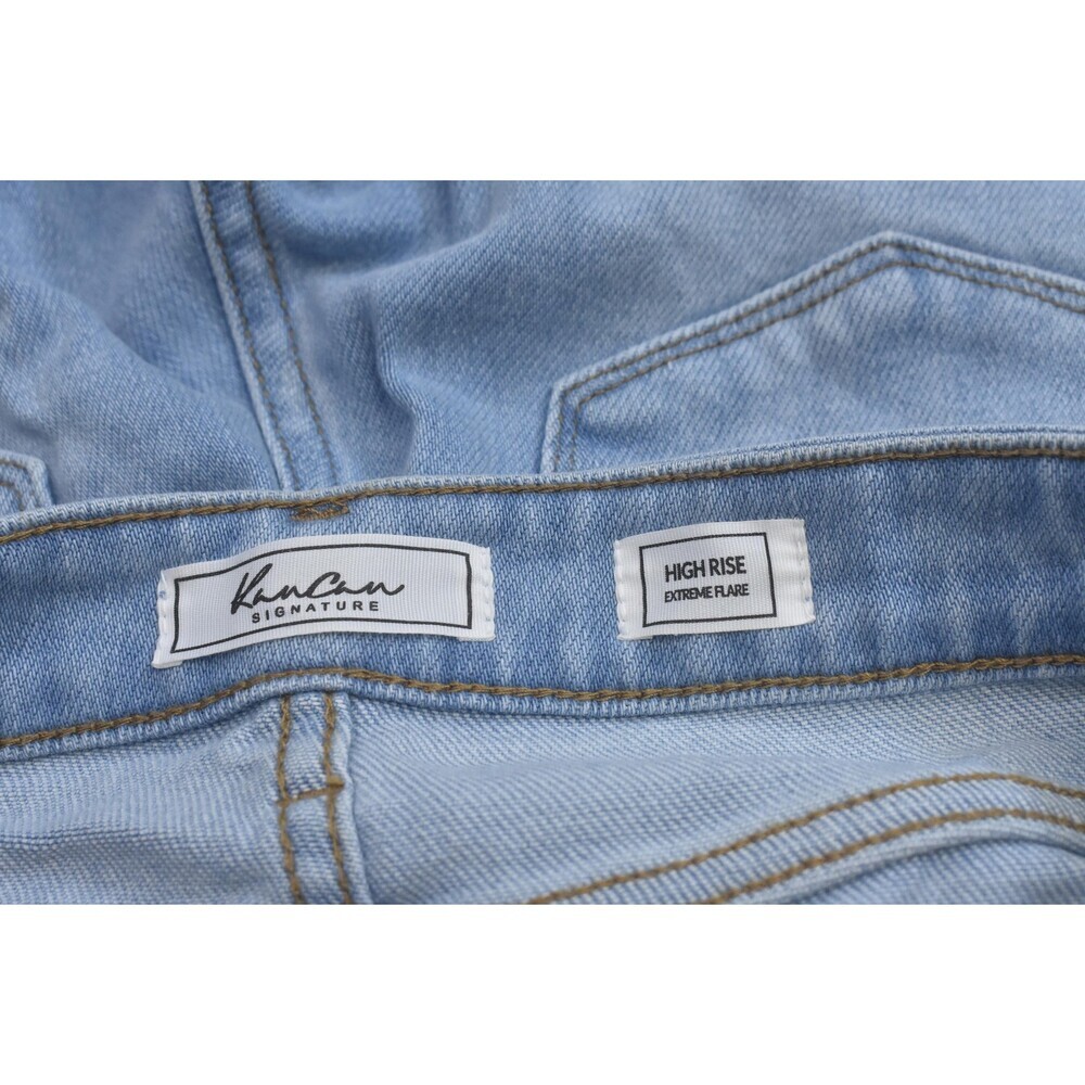 KanCan Light Blue Flared Jeans with Paisley Side Panels. Size 27 - Picture 6 of 8